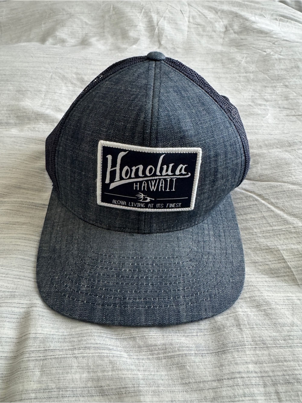 NWT Honolua Hawaii Denim Trucker Hat - Navy